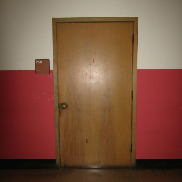 plain brown door,  at City College...