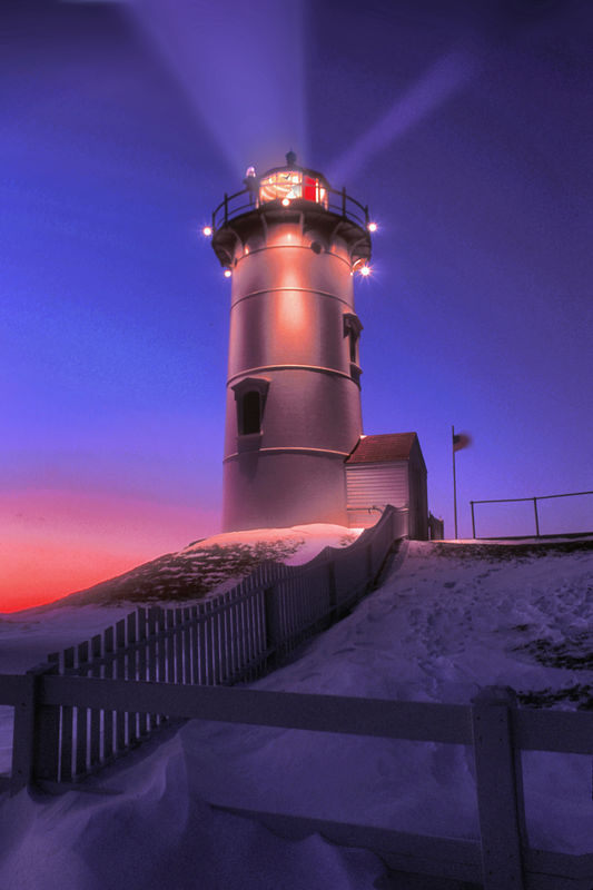 NobskaLight in Winter, Cape Cod, Massachusetts  ©B...