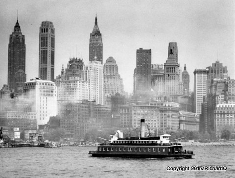 Staten Island ferry against Manhattan skyline - 19...