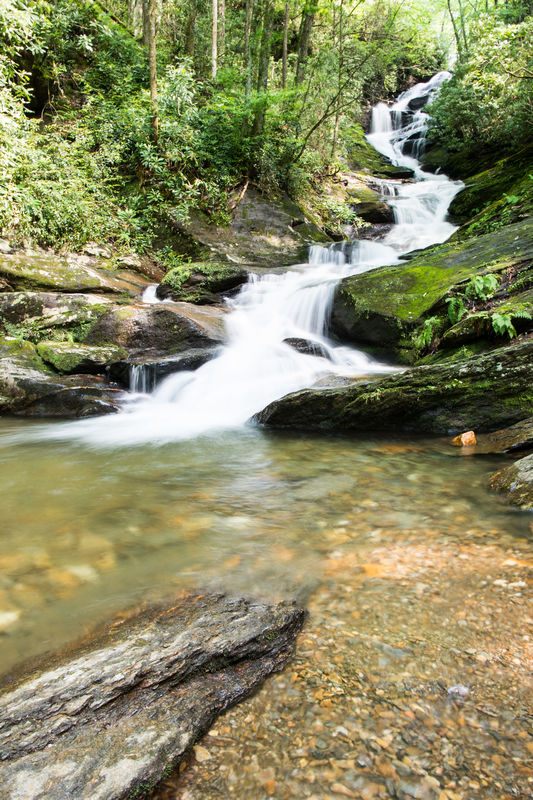 Roaring Fork Creek Falls in the Pisgah National Fo...