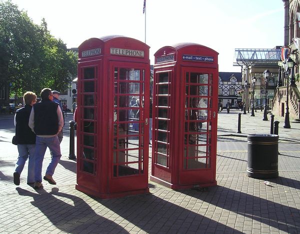 Telephone booths, England...