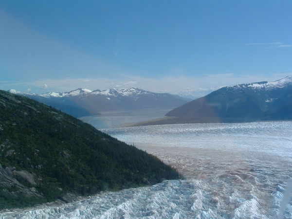 View from the helicopter. Glaciers are huge....