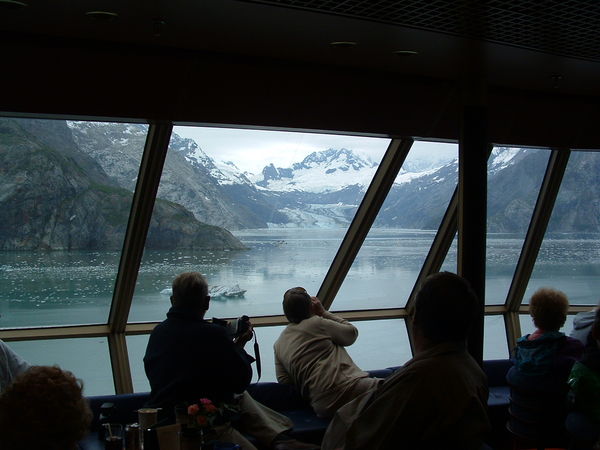 View from the ships lounge. Very cold near glacier...