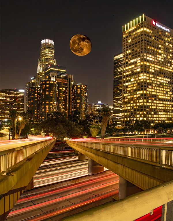 Moon over Los Angeles...