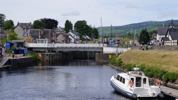The swing bridge leading to the lock gates in Fort...