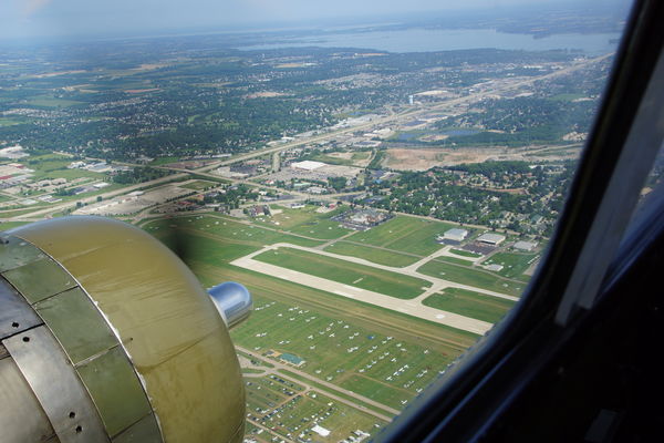 View of Oshkosh - if the flight was during the wee...