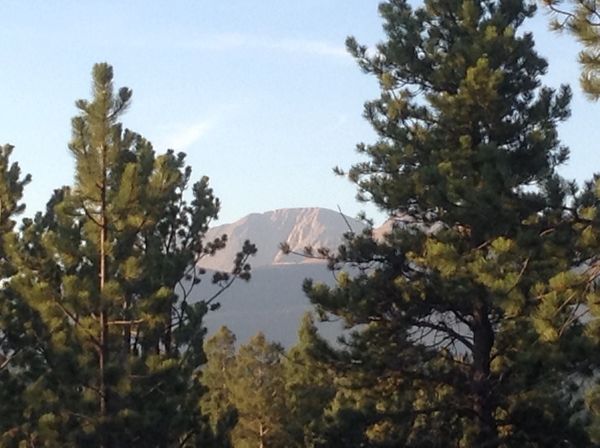 Pike's Peak out my front door this morning....