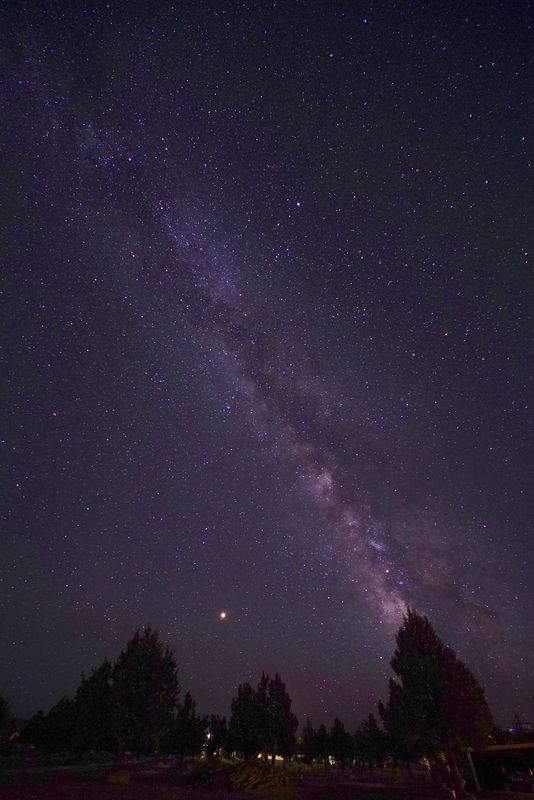 no shooting stars, Mars is the bright spot just ab...