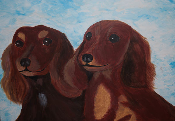 A painting my wife did of my puppies...