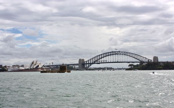 Bridge over Sydney Harbor, Australia. The Opera Ho...