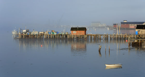 Jonesport, Maine high tide, sunrise, and fog...
