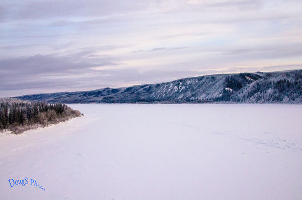 Yukon River, ice is about 4 feet thick...