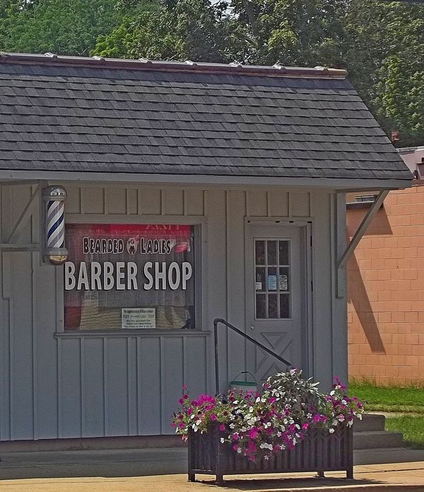 "Bearded Ladies" barber shop , Williamston, MI....