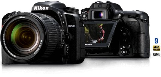 Nikon D7500 w/ its 3.2" Tilting Touch LCD...