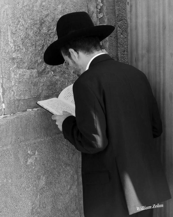 Praying at the Western Wall (B/W conversion...