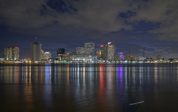 New Orleans at Night taken from Algiers Point...