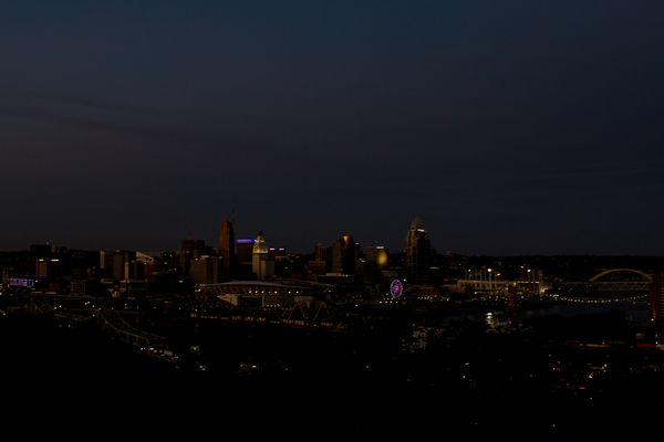 Cincinnati OH, after sunset...