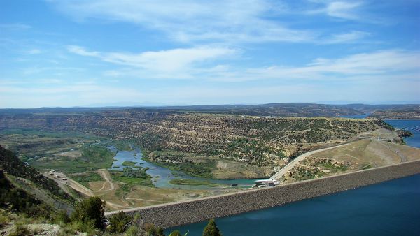 Navajo Dam and the San Juan River, New Mexico...