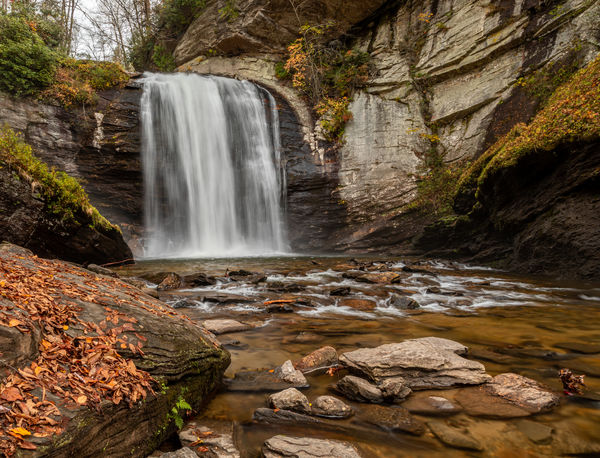 Looking Glass Falls in just north of Brevard NC in...