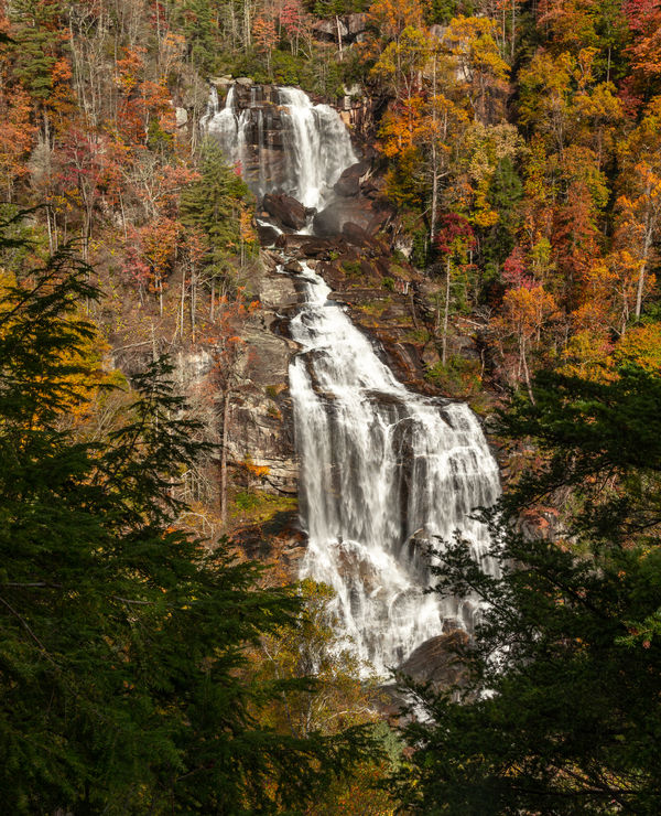Whitewater Falls is just north of the border in No...