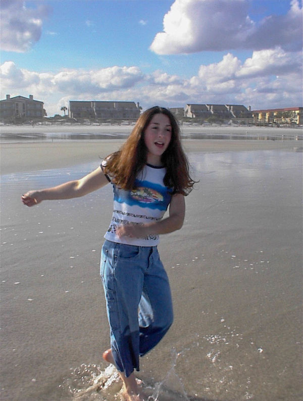 Sarah in the surf, St. Augustine, 200...