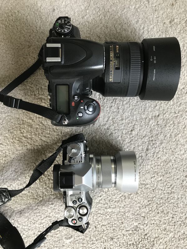 Nikon D750 90mm F1.8 and Olympus OM-D 45mm f1.8...