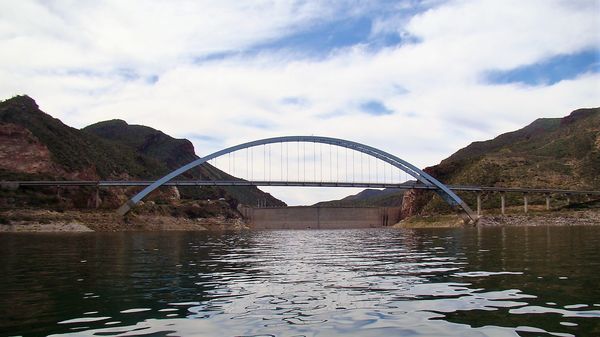 Bridge and dam at  Lake Roosevelt, Arizona...