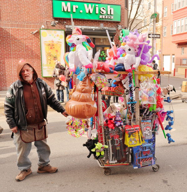 This vendor followed the parade, I'm sure he wishe...