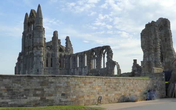 Whitby Abbey ruins. The Abbey was damaged by Germa...