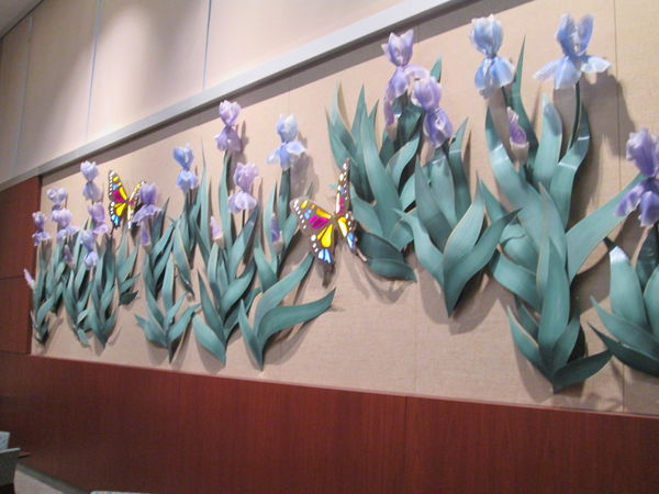 Irises & Butterflies in the cafeteria...