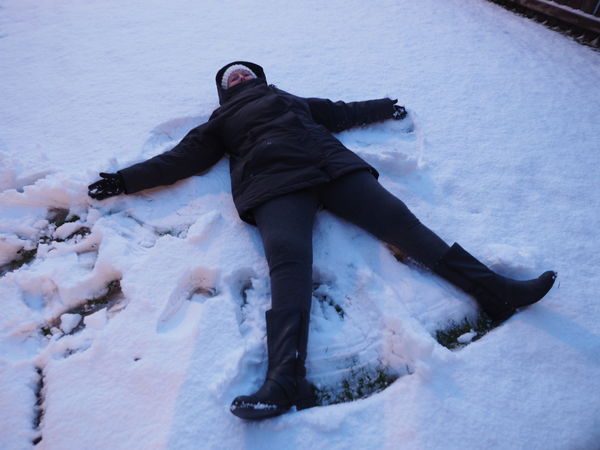 not great but my attempt at a snow angel...