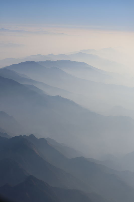 Himalays shrouded in fog...