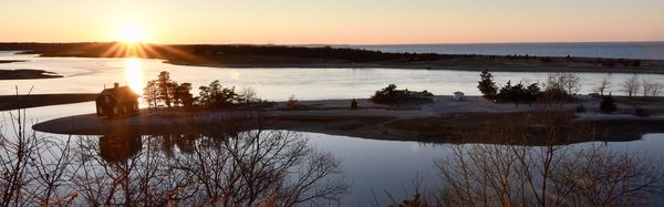 Sunset from bluffs overlooking the channel...