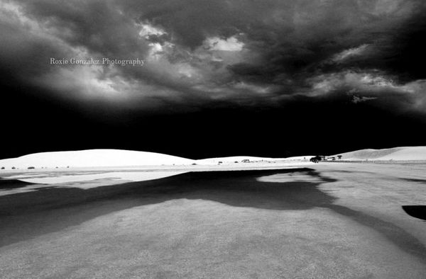 Stormy sky over White Sands National Park...