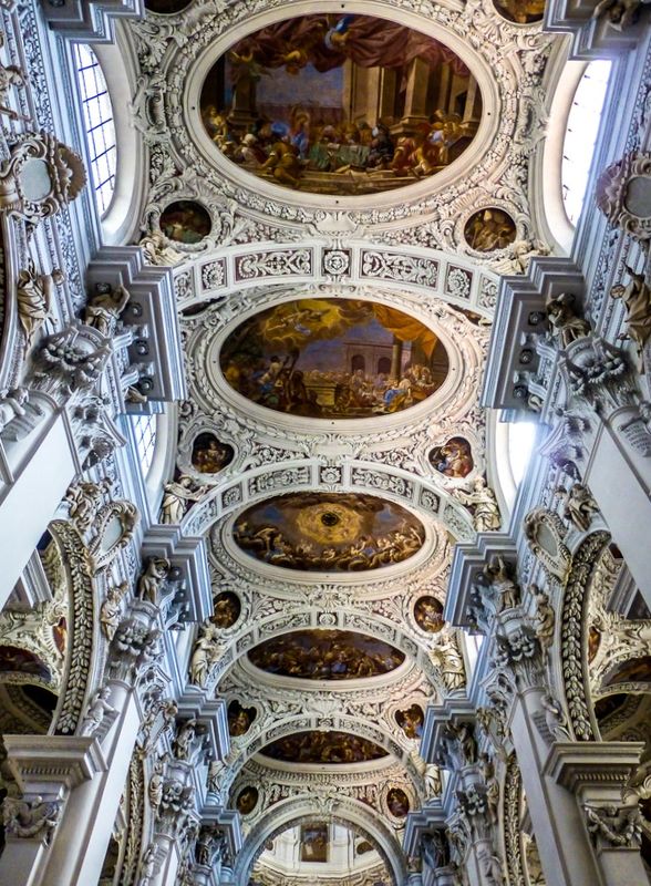 Frescoes on ceiling of a  church...
