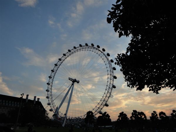(1) A shot of the London Eye as the sun was settin...