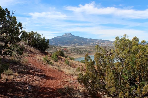 Abiqui Lake and Pedernal Peak, New Mexico...