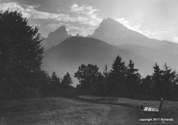 An evening view from a Berchtesgaden path - 1948...
