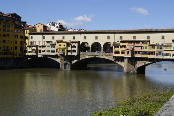 Pontevecchio over River Arno in Florence, Itally...