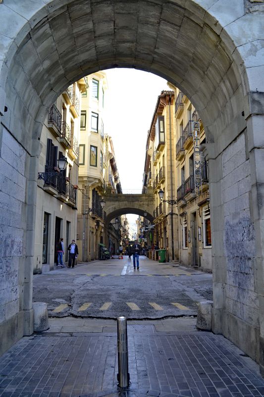 A little foot bridge in San Sebastian Spain that a...