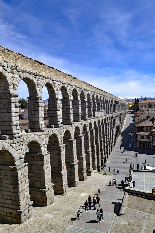 A bridge for water...Roman Aquaduct in Segovia, Sp...