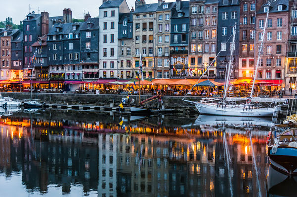 9 - Old harbor and quay-side restaurants at dusk...