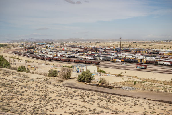 The BNSF Classification Yard. The two humps are on...