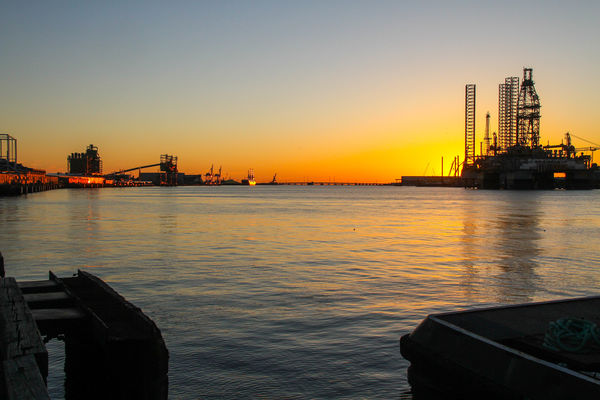 #8  The Port of Galveston at sunset...