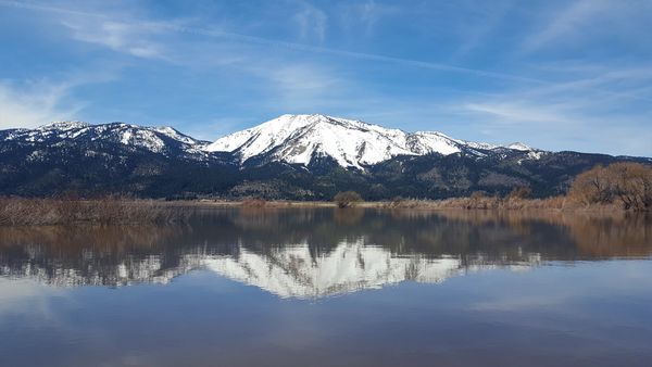 Slide Mountain mirrored in Washoe Lake...