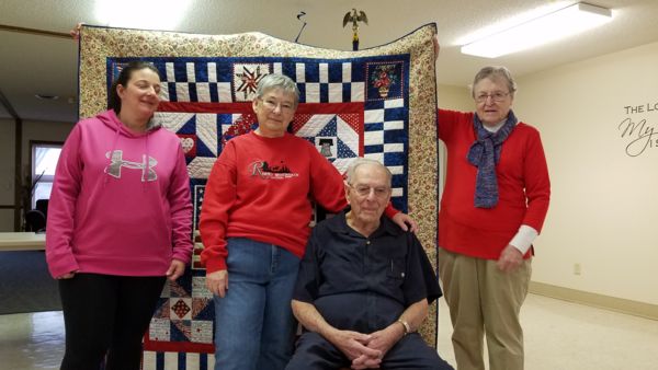 97 Yr old vet gets his Quilt of Valor...