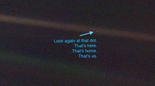 Earth, described by scientist Carl Sagan as a "Pal...
