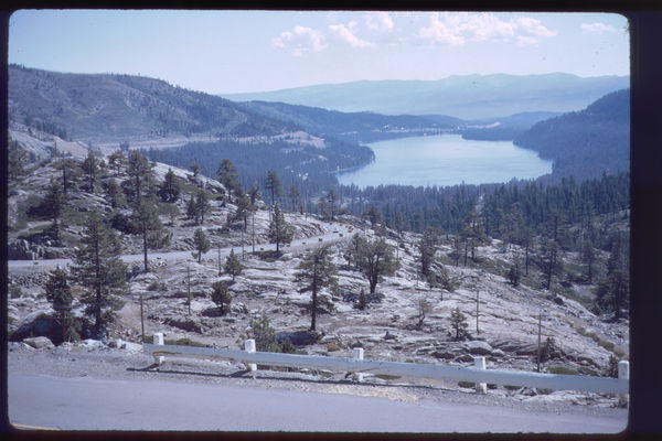 Part of the course with Donner Lake in the backgro...