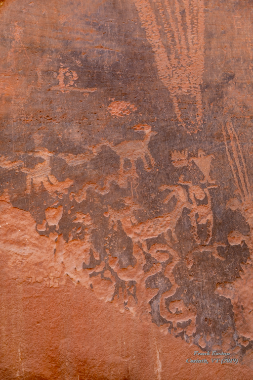Moab, UT, near CO River ... Petroglyphs left by an...