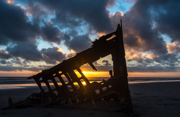 The wreck of the Peter Iredale at sunset...